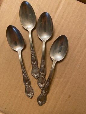 Antique 1903 RC Co. Demitasse Spoons Rose Pattern Set Of 4 Spoons
